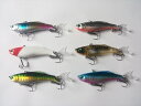 フィン　バイブレーション　6色　セット　22.5g　8cm　テール　シーバス　青物　根魚　フラットフィッシュ　トリプルフック　ヒラメ　マゴチ　マダイ　河口　カンパチ　ブリ　ワラサ　カマス　ヒラマサ　キャスティングゲーム　レッドヘッド　ソルトに合ったカラーリング