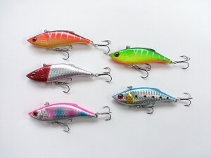 バイブレーション　定番カラー　8cm　10g　5色　セット　シーバス　ブラックバス　根魚　青物　フラットフィッシュ　バイブ　スタンダード　バスフィッシング　バス釣り　入門　初心者にも　ソルト　イワシ　レッドヘッド　キャンディ　グリーン　オレンジ　メッキ　ライギョ