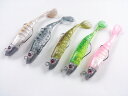 魚の頭　ジグヘッド　＋　ワーム　ソフトルアー　11cm　16g　5色　セット　ヘッドと針が切り離し可能　やわらか素材　シャッドテール　3D　ブラックバス　シーバス　青物　ヒラメ　タチウオ　マゴチ　根魚