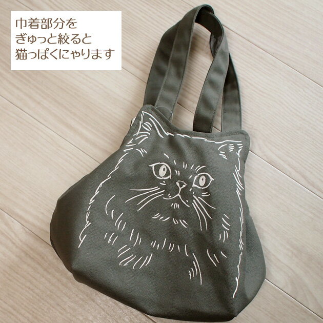 猫 フェイス刺繍トートショルダー ヴィンテージ...の紹介画像3