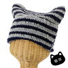 猫耳ニット帽ニットキャップウール１００％手編み耳付き猫耳帽子ネコミミ猫の帽子メンズレディースユニセックス猫雑貨ネコグッズねこキャット