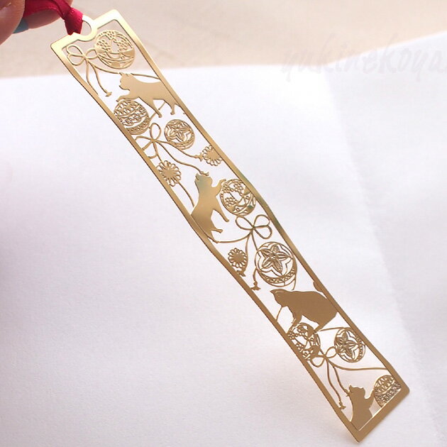 猫 和ブックマーク 手まり猫 栞 しおり ブックマーカー 文房具 ステーショナリー ギフト 猫雑貨 ネコグッズ ねこ キャット 東洋精密工業