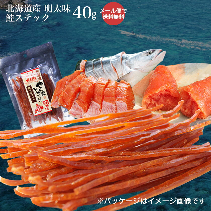 《お試し簡易パック》とば 鮭 北海道 やん衆どすこほい 鮭とば 明太スティック40g メール便 送料 ...