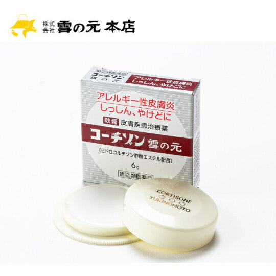 楽天雪の元本店【第（2）類医薬品】［公式］コーチゾン雪の元 6g ｜ ステロイド 外用薬 かゆみ止め アトピー性皮膚炎などによるかゆみに 塗り薬 湿疹 アレルギー性皮膚炎