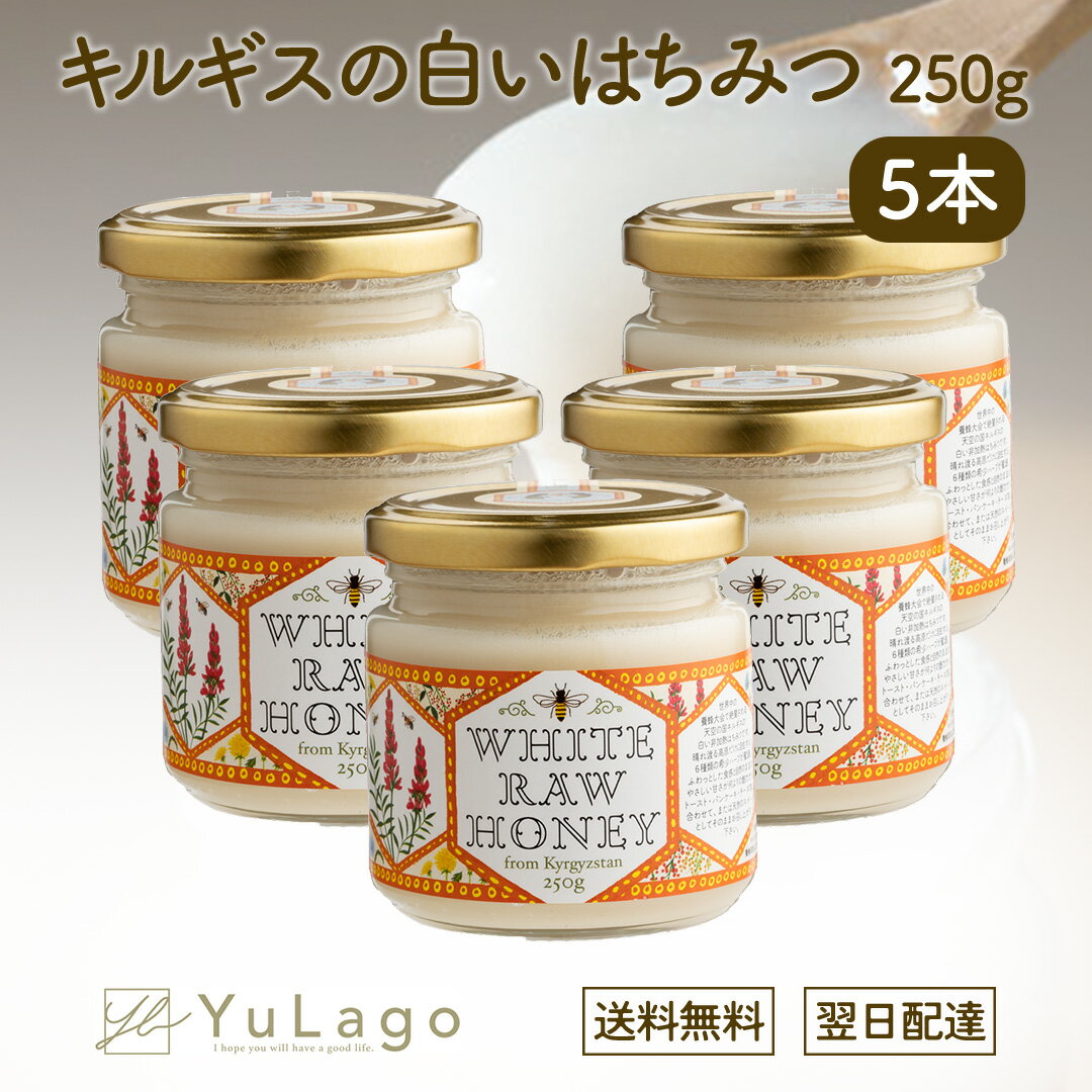 エコチャージ キルギスの白いはちみつ 250g 5個セット honey キルギス ハチミツ はちみつ 蜂蜜 白いはちみつ 生はちみつ エコチャージジャパン 白い蜂蜜 白いハチミツ ハニー ローハニー 非加熱 プレゼント ギフト