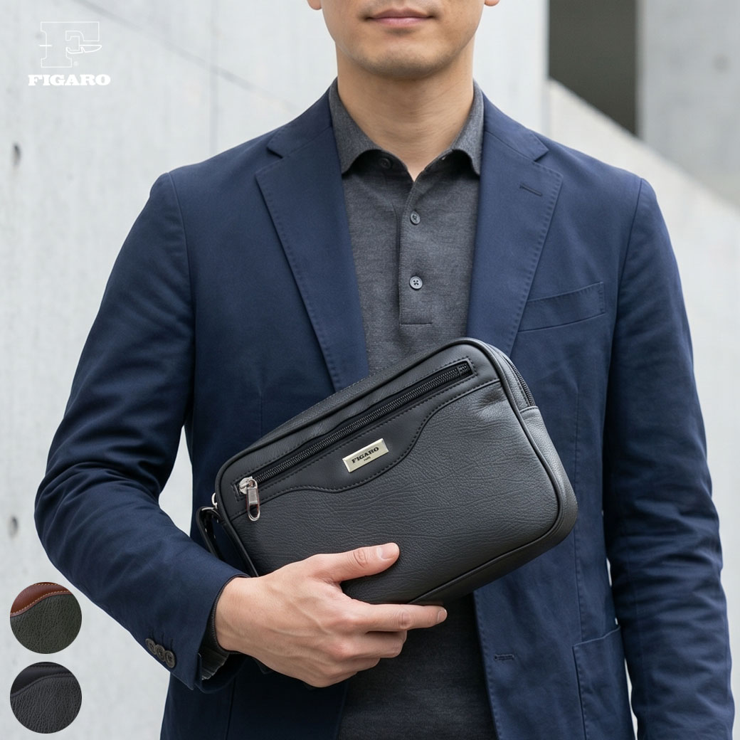 [10% OFF] [15x Points & Up to ¥5000 Off Coupon Available] FIGARO Basic Second Bag for Men - Brand Clutch Bag - Lightweight - Made in Japan - Men's Bag - Men's Second Bag - Clutch Bag - Brand - Men's Second Bag - Small - figaro38581