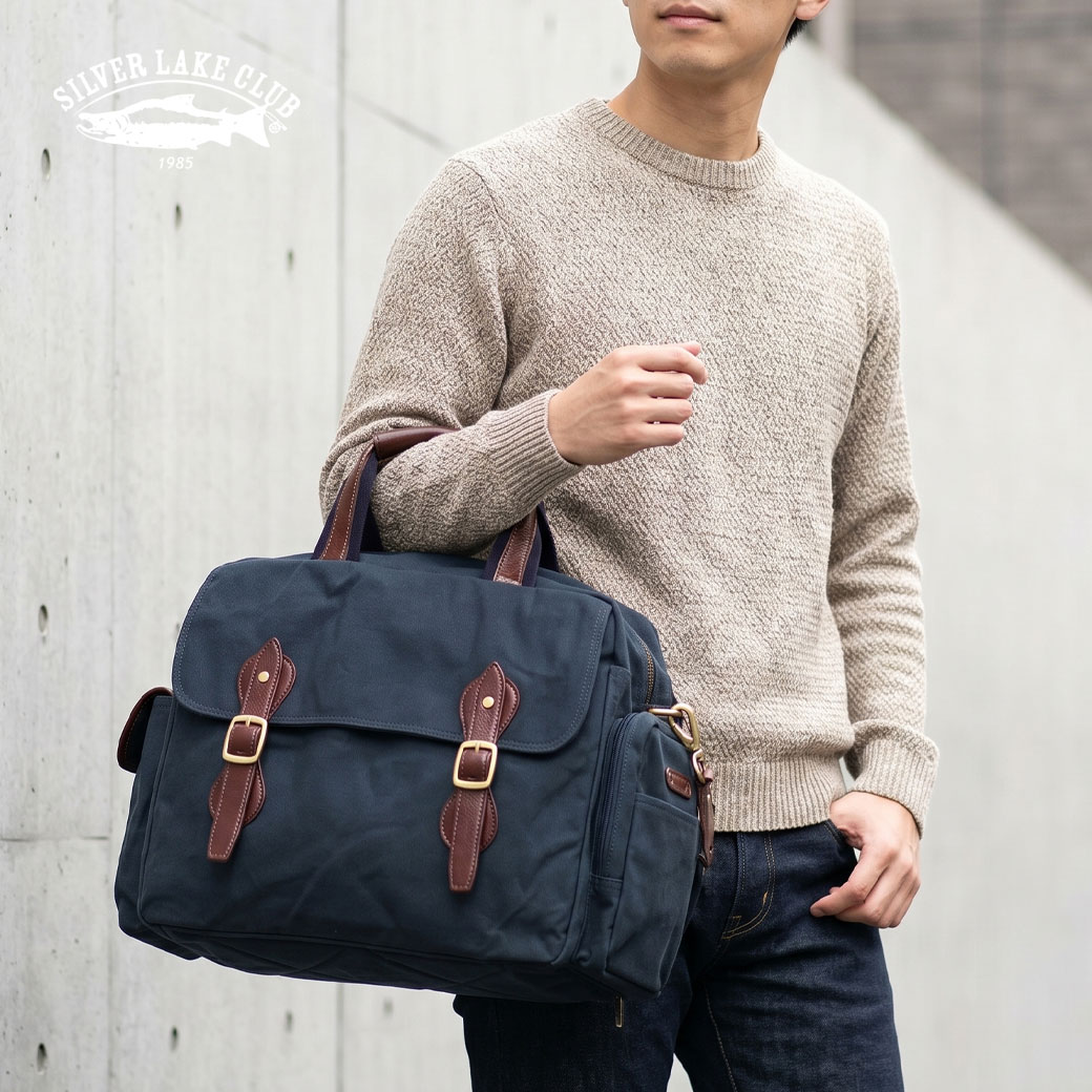 【10%OFF】【P15倍＆最大5000円オフクーポン配布中】SILVER LAKE CLUB シルバーレイククラブ 9号帆布ネイビー ボストンバッグ ボストン メンズ 旅行 2way A4 ショルダーバッグ ペットボトル収納 軽量 日本製 撥水 斜めがけ ブランド ゴルフ 大容量 238342