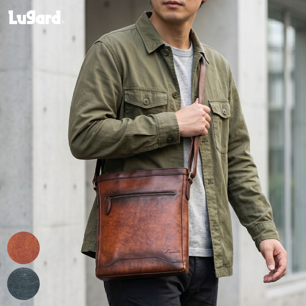 [15x Points & Up to ¥5000 Off Coupon Available] Aoki Kaban Lugard G3 Shoulder Bag, Mini Shoulder Bag, Men's Leather Brand, Genuine Leather, Crossbody Bag, Shoulder Bag, Lightweight, Made in Japan, Men's Bag, Small, 5227, Overseas Travel Bag 5227