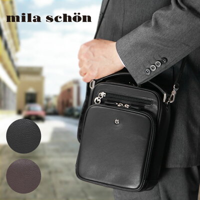 mila schon ミラショーン Cresta クレスタ 本革 ショルダーバッグ ミニショルダー メンズ 革 ブランド 斜めがけ バッグ 肩掛け 本革 レザー 2way 軽量 日本製 メンズ バッグ 小さめ 通勤バッグ 193123