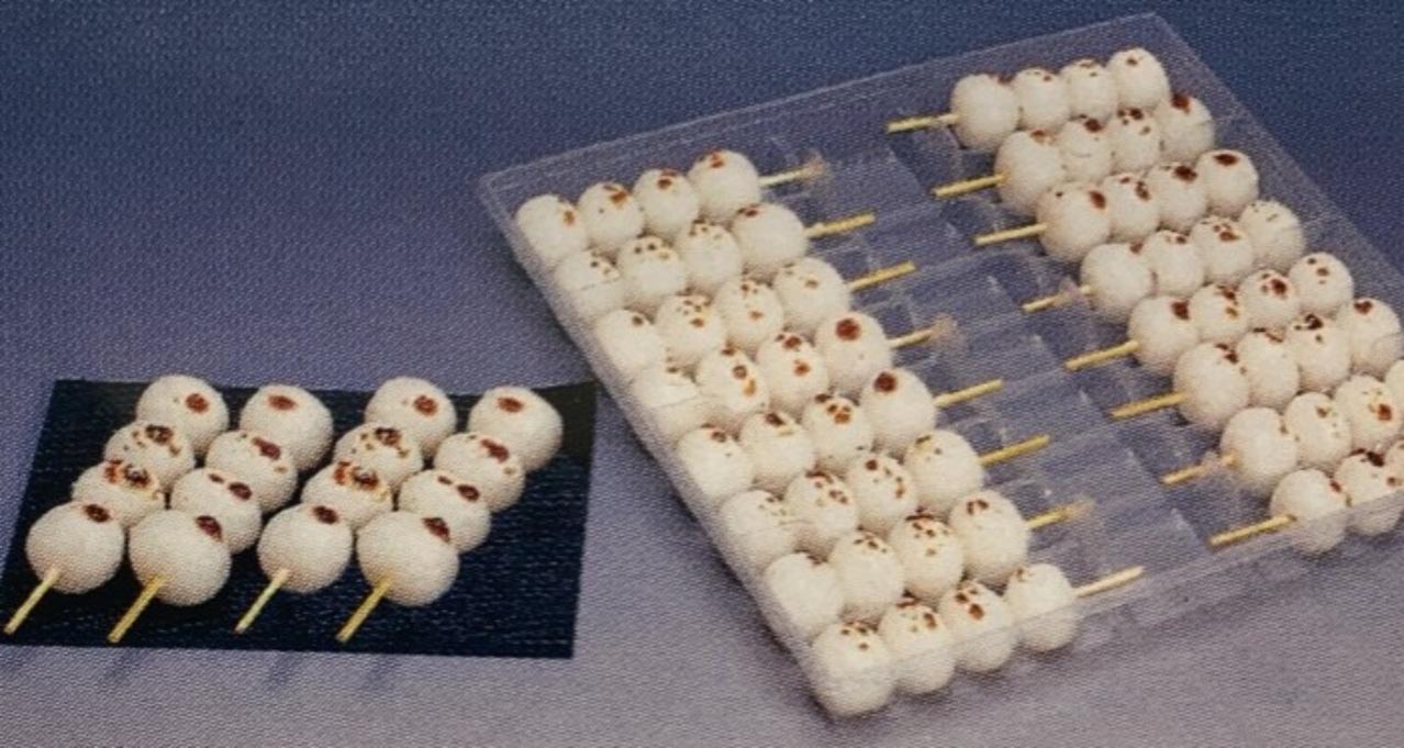 米粉菓子　だんご　四つ玉焼きめ付き串団子　16本×12P（P1,040円税別）冷凍　業務用　ヤヨイ　タヌマ