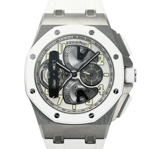 オーデマ ピゲ AUDEMARS PIGUET ロイヤルオーク オフショア トゥールビヨン クロノグラフ 世界15本限定 26387IO.OO.D010CA.01 シルバー/ブラック文字盤 中古 腕時計 メンズ