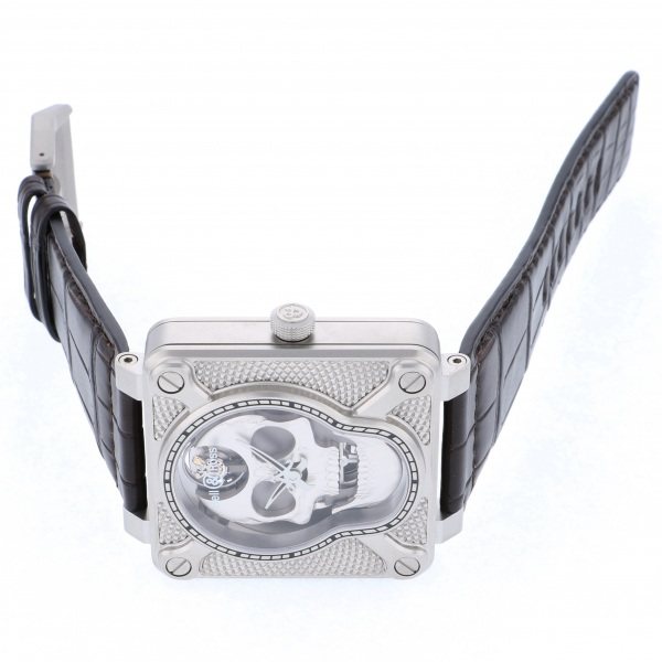 ベル&ロスBell&RossラフィングスカルBR01-SKULL-SK-STシルバー文字盤新品腕時計メンズ
