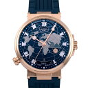 ブレゲ Breguet マリーン オーラ・ムンディ 5557 5557BR/YS/5WV ブルー文字盤 中古 腕時計 メンズ