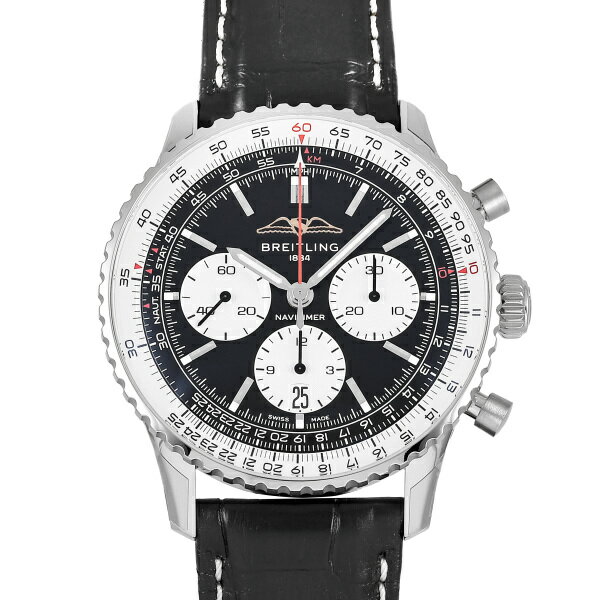 ナビタイマー 腕時計（メンズ） ブライトリング BREITLING ナビタイマー B01 クロノグラフ 43 AB0138211B1P1 ホワイト/ブラック文字盤 新品 腕時計 メンズ