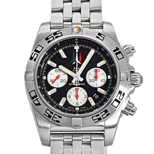 ブライトリング BREITLING クロノマット 44 フレッチェ トリコローリ 世界限定1000本 A013BFTPS ブラック/シルバー文字盤 中古 腕時計 メンズ ブライトリング BREITLING クロノマット 44 フレッチェ トリコローリ 世界限定1000本 A013BFTPS ブラック/シルバー文字盤 中古 腕時計 メンズ