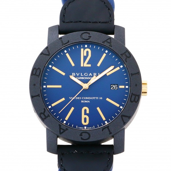 ブルガリブルガリ 腕時計（メンズ） ブルガリ BVLGARI ブルガリブルガリ オートマティック カーボンゴールド BBP40C3CGLD ブルー文字盤 新品 腕時計 メンズ
