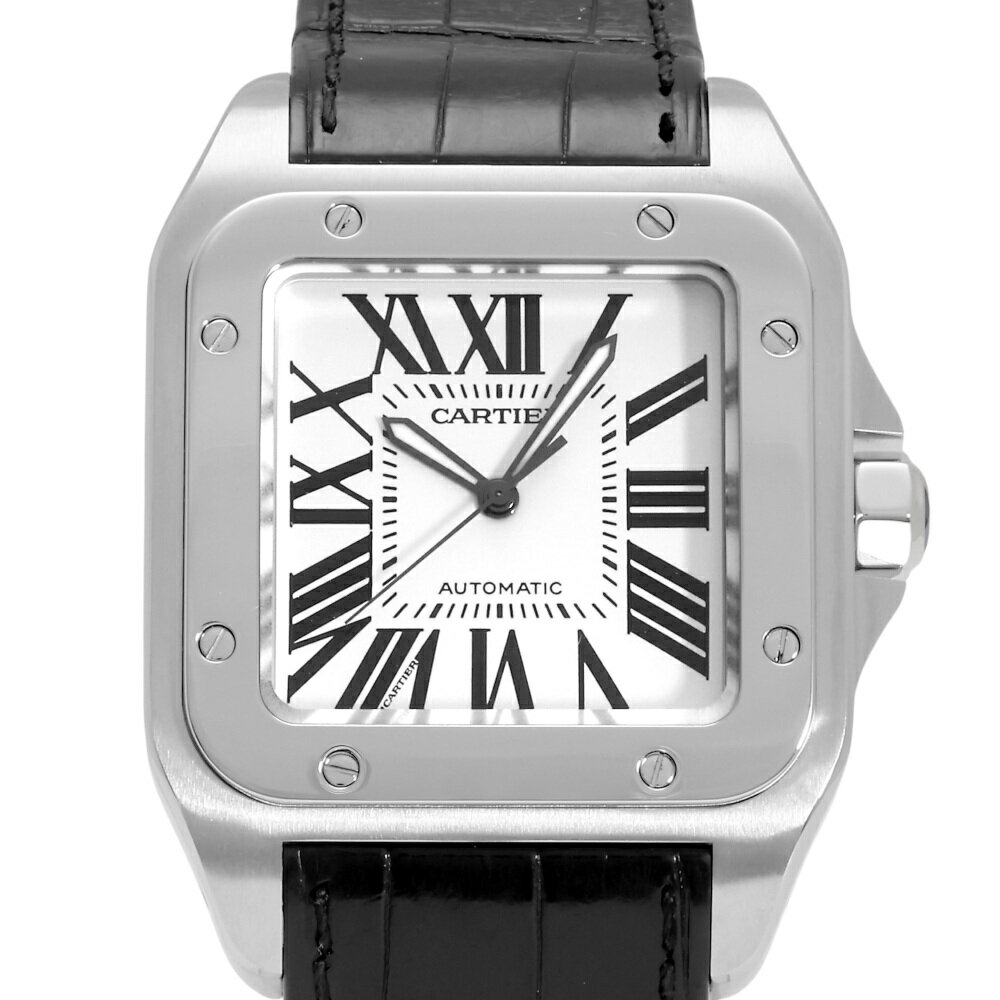 カルティエ Cartier サントス 100 LM W20076X8 シルバー文字盤 中古 腕時計 メンズ