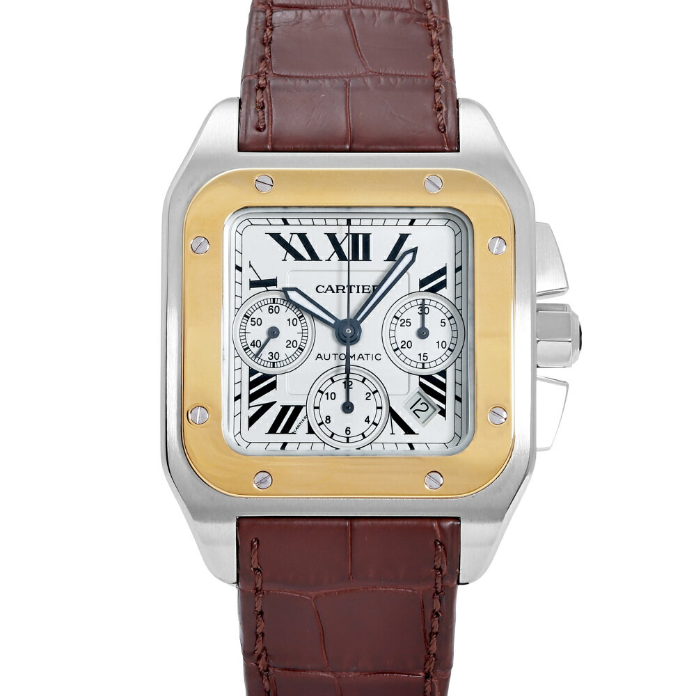 カルティエ Cartier サントス 100 クロノグラフ W20091X7 シルバー/ローマ文字盤 ...