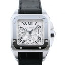 カルティエ Cartier サントス 100 クロノグラフ XL W20090X8 シルバー文字盤  ...