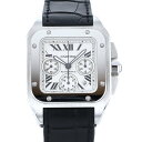 カルティエ Cartier サントス 100 クロノグラフ XL W20090X8 シルバー文字盤  ...