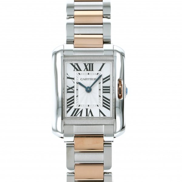 カルティエ Cartier タンク アングレーズ SM W5310036 シルバー文字盤 新古品 腕時計 レディース
