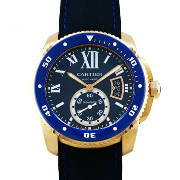 カルティエ Cartier カリブル ドゥ ダイバー WGCA0009 ブルー文字盤 中古 腕時計 メンズ