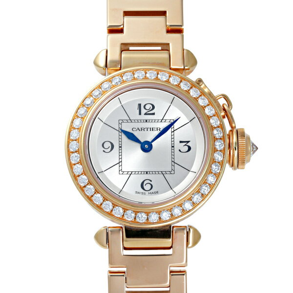 パシャ カルティエ Cartier パシャ ミスパシャ ベゼルダイヤ WJ124013 シルバー文字盤 新品 腕時計 レディース