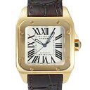 カルティエ Cartier サントス ドゥ 100 MM W20112Y1 ホワイト文字盤 中古 腕 ...