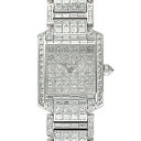 カルティエ Cartier タンク フランセーズ SM リビエール WL4073KF 全面ダイヤ文字盤 中古 腕時計 レディース