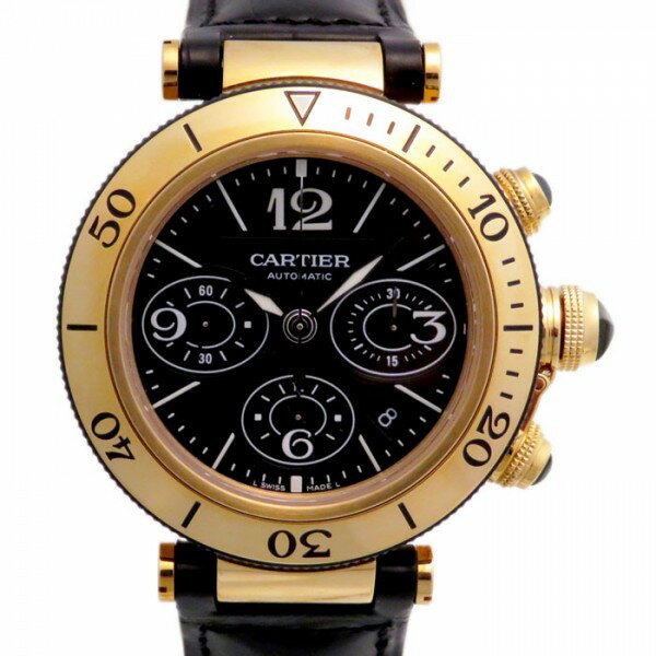 カルティエ パシャ 腕時計（メンズ） カルティエ Cartier パシャ シータイマー クロノグラフ W3030017 ブラック文字盤 新古品 腕時計 メンズ
