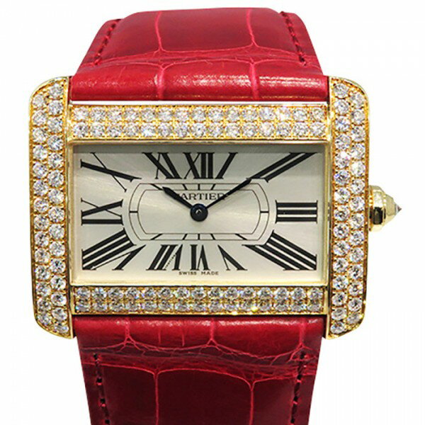 カルティエ Cartier タンク ディヴァン ベゼルダイヤ WA301156 シルバー文字盤 新品 腕時計 レディース