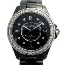 シャネル 腕時計（メンズ） シャネル CHANEL J12 38mm ベゼルダイヤ H3109 ブラック文字盤 新古品 腕時計 メンズ