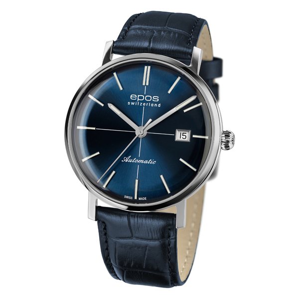 エポス ビジネス腕時計 メンズ エポス EPOS オリジナーレ レトロ 3437BL ブルー文字盤 新品 腕時計 メンズ