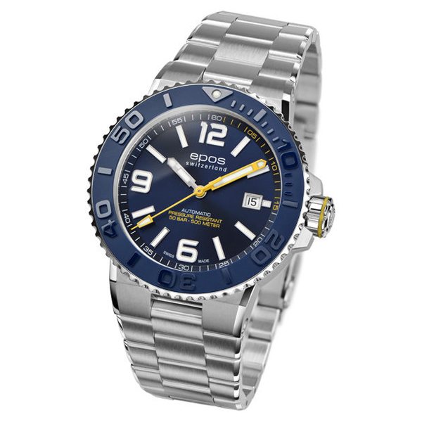 エポス 腕時計（メンズ） エポス EPOS スポーティブ ダイバー 3441ABLM ブルー文字盤 新品 腕時計 メンズ