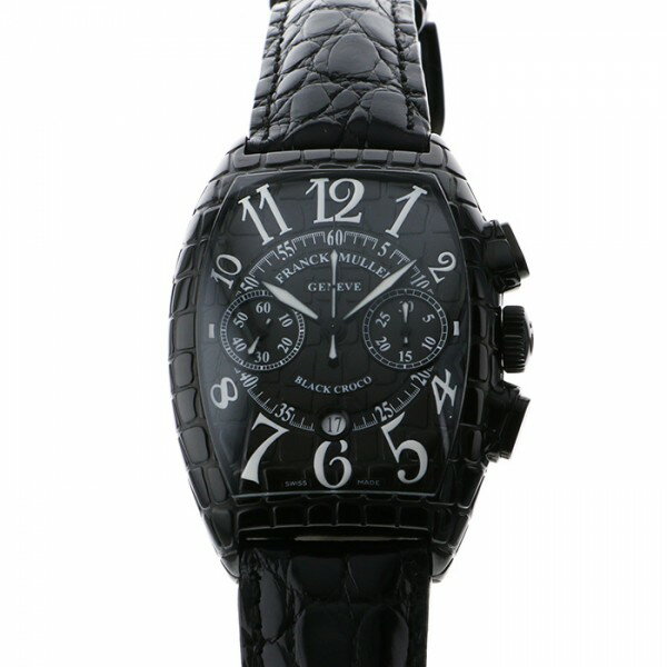 【全品 ポイント10倍 3/21〜】フランク・ミュラー FRANCK MULLER トノウカーベックス ブラッククロコ クロノグラフ 8880 CC CRO BLK BLK ブラック文字盤 メンズ 腕時計 【新品】