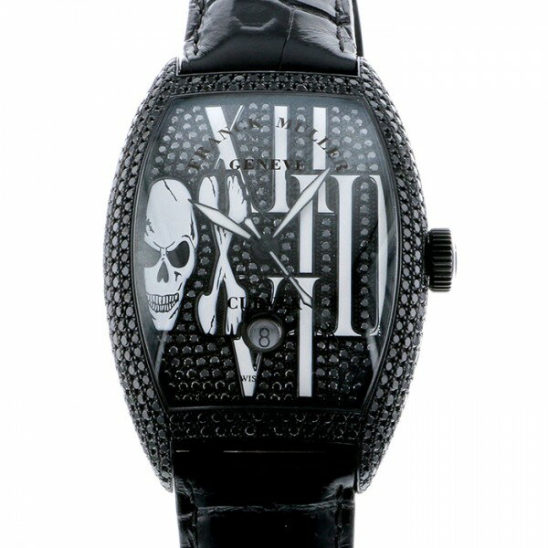 フランク・ミュラー FRANCK MULLER トノウカーベックス ゴシック アロンジェ ノアール 8880SCDTGOTHNRDCD 全面ブラックダイヤ文字盤 美品 腕時計 メンズ