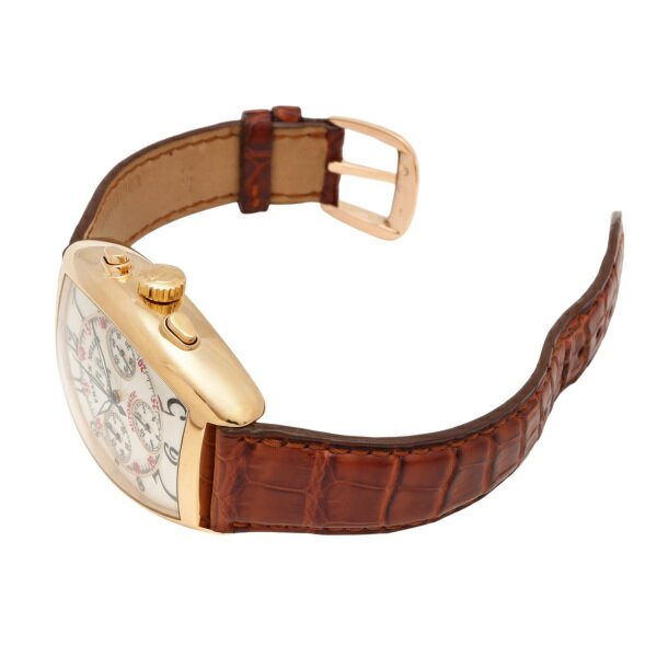 フランク・ミュラー FRANCK MULLER トノウカーベックス クロノグラフ 7850CCGG ホワイト文字盤 中古 腕時計 メンズ