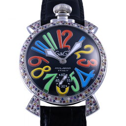 ガガ ミラノ 腕時計（メンズ） ガガミラノ GaGa MILANO マヌアーレ 5010.2D ブラック文字盤 新品 腕時計 メンズ