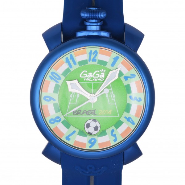 ガガ ミラノ 腕時計（メンズ） ガガミラノ GaGa MILANO マヌアーレ マヌアーレ48 2014年ブラジルワールドカップ 5070.1 グリーン文字盤 新品 腕時計 メンズ
