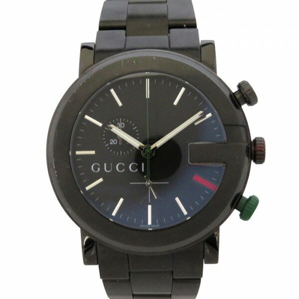 グッチ GUCCI G-クロノ クロノグラフ PVD YA101331 ブラック文字盤 新古品 腕時 ...