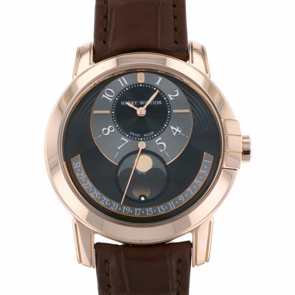 ハリー・ウィンストン HARRY WINSTON ミッドナイト ムーンフェイズ オートマティック MIDAMP42RR002 ブラック/グレー文字盤 新品 腕時計 メンズ