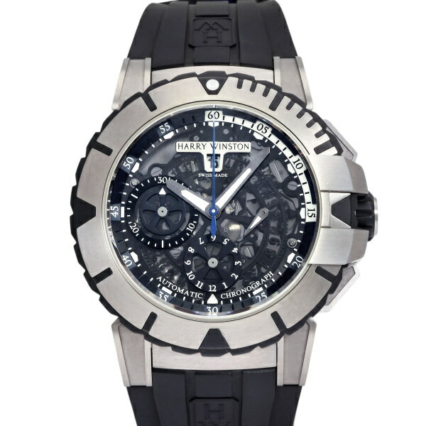 ハリー・ウィンストン HARRY WINSTON オーシャン クロノグラフ OCSACH44ZZ001 ブラック文字盤 中古 腕時計 メンズ