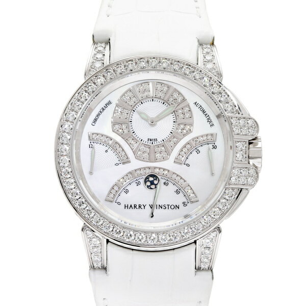 ハリー・ウィンストン HARRY WINSTON オーシャン トリレトログラード クロノグラフ OCEACT44WW002 ホワイト文字盤 中古 腕時計 メンズ