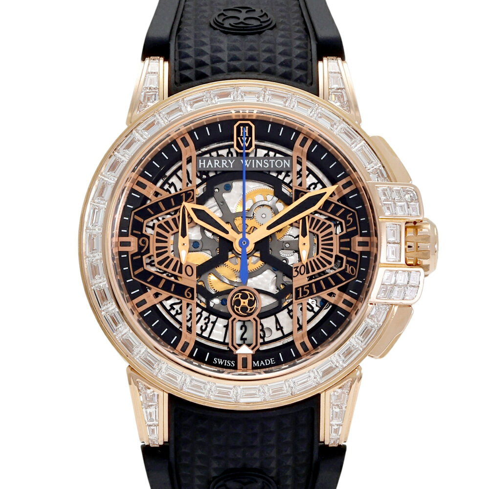 ハリー・ウィンストン HARRY WINSTON オーシャン クロノグラフ 世界限定20本 OCEACH44RR003 ブラック/ゴールド文字盤 中古 腕時計 メンズ