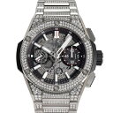 ウブロ HUBLOT ビッグバン インテグレーテッド チタニウム パヴェ ビッグバン15周年記念モデル 451.NX.1170.NX.3704 シルバー文字盤 ...