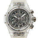 ウブロ HUBLOT ビッグバン ウニコ サファイア 世界限定500本 411.JX.4802.RT シルバー文字盤 中古 腕時計 メンズ
