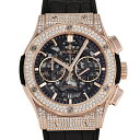 ウブロ HUBLOT クラシックフュージョン アエロ フュージョン キングゴールド パヴェ 525.OX.0180.LR.1704 ブラック文字盤 中古 腕時計...