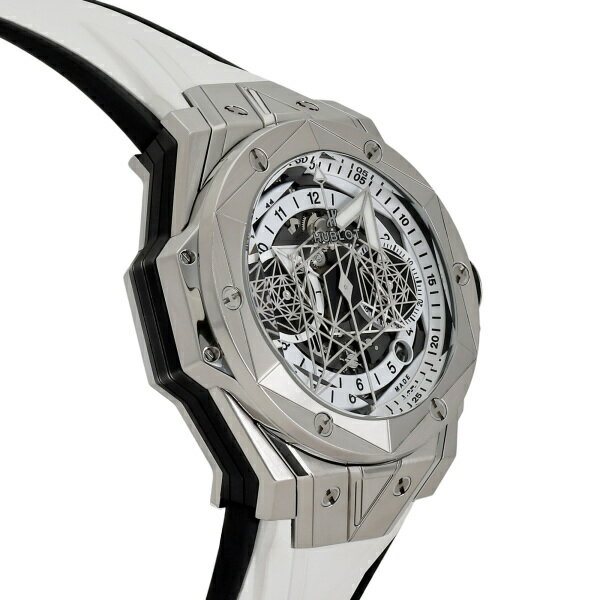 ウブロ HUBLOT ビッグバン ウニコ サンブルー II チタニウム ホワイト 世界限定200本 418.NX.2001.RX.MXM20 ブラック/ホワイト文字盤 中古 腕時計 メンズ