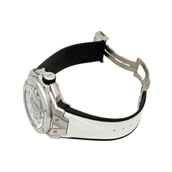 ウブロ HUBLOT ビッグバン ウニコ サンブルー II チタニウム ホワイト 世界限定200本 418.NX.2001.RX.MXM20 ブラック/ホワイト文字盤 中古 腕時計 メンズ