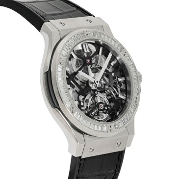 ウブロ HUBLOT クラシックフュージョン トゥールビヨン ベゼルバケットダイヤモンド 505.NX.0170.LR.1904 ブラック/シルバー文字盤 メンズ 腕時計 【新品】